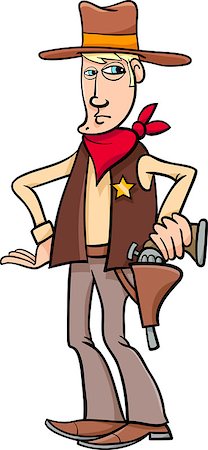 simsearch:400-06326877,k - Cartoon Illustration of Cowboy Sheriff  Character Stockbilder - Microstock & Abonnement, Bildnummer: 400-08165277