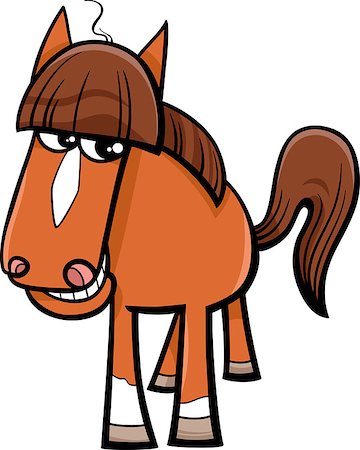 simsearch:400-09050259,k - Cartoon Illustration of Horse Farm Animal Character Foto de stock - Royalty-Free Super Valor e Assinatura, Número: 400-08165273