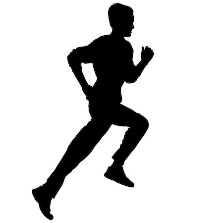 simsearch:400-04273380,k - Silhouettes. Runners on sprint, men. vector illustration. Foto de stock - Super Valor sin royalties y Suscripción, Código: 400-08165318