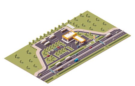 simsearch:400-09068504,k - Isometric icon set representing highway gas station Foto de stock - Super Valor sin royalties y Suscripción, Código: 400-08165358