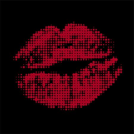 simsearch:400-08165681,k - Halftone red attractive woman lips, vector illustration Photographie de stock - Aubaine LD & Abonnement, Code: 400-08165681