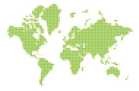 Dotted green world map made of circles. Vector illustration. Foto de stock - Super Valor sin royalties y Suscripción, Código: 400-08165682