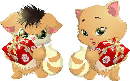 simsearch:400-04745326,k - kitten who holds a gift on a white background Stock Photo - Budget Royalty-Free & Subscription, Code: 400-08165745