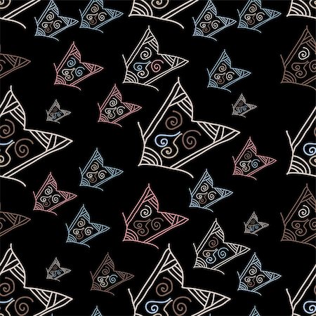 Seamless pattern with hand-drawn arrows on black background. Vector illustration Stock Photo - Budget Royalty-Free & Subscription, Code: 400-08165891