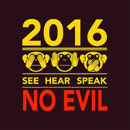 red ape - See no evil, hear no evil, speak no evil. Vector illustration. Stock Photo - Budget Royalty-Free & Subscription, Code: 400-08165911