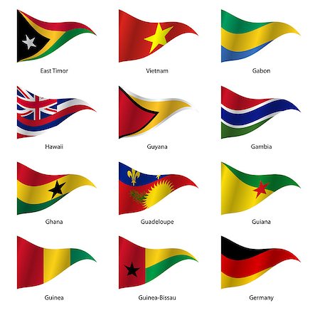 Set  Flags of world sovereign states triangular shaped. Vector illustration. Stock Photo - Budget Royalty-Free & Subscription, Code: 400-08166056