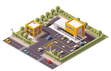 Vector isometric Carwash building icon Stock Photo - Budget Royalty-Free & Subscription, Code: 400-08166050