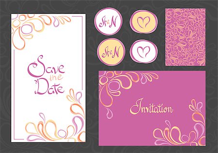 simsearch:400-08162351,k - set of invitation cards on gray Stock Photo - Budget Royalty-Free & Subscription, Code: 400-08166520