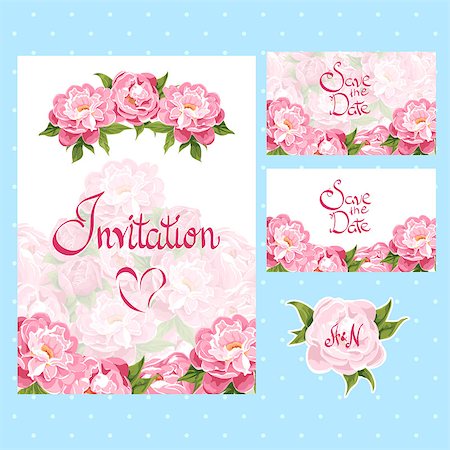 simsearch:400-08162351,k - set of invitation cards with floral elements Stock Photo - Budget Royalty-Free & Subscription, Code: 400-08166521