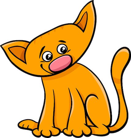 simsearch:400-07508681,k - Cartoon Illustration of Cat or Kitten Pet Animal Character Stock Photo - Budget Royalty-Free & Subscription, Code: 400-08166565