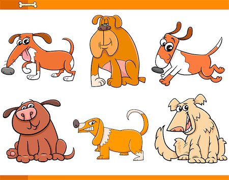 simsearch:400-09093373,k - Cartoon Illustration of Dogs Pets Animal Characters Set Photographie de stock - Aubaine LD & Abonnement, Code: 400-08166560