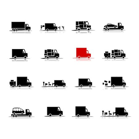 simsearch:400-08319131,k - Delivery, set of 16 cars for your design. Vector illustration Stock Photo - Budget Royalty-Free & Subscription, Code: 400-08166753