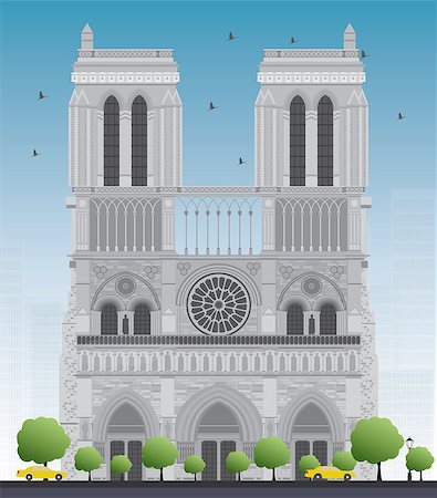 simsearch:400-04639099,k - Notre Dame Cathedral - Paris. Vector illustration Foto de stock - Super Valor sin royalties y Suscripción, Código: 400-08166783