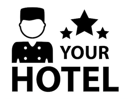porteiro - hotel symbol with porter and star silhouette Foto de stock - Royalty-Free Super Valor e Assinatura, Número: 400-08166862