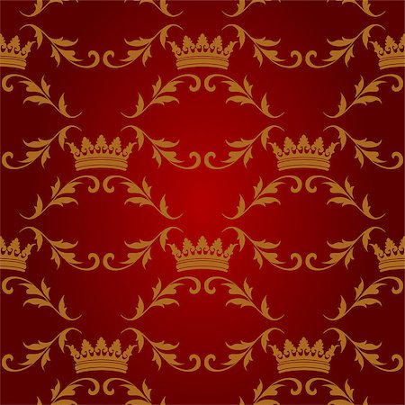 firin (artist) - Seamless texture with vintage geometric floral elements with crowns. Vector pattern Foto de stock - Super Valor sin royalties y Suscripción, Código: 400-08167072