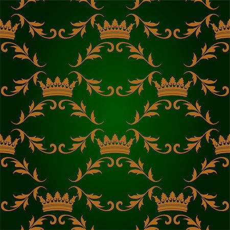 firin (artist) - Seamless texture with vintage geometric floral elements with crowns. Vector pattern Foto de stock - Super Valor sin royalties y Suscripción, Código: 400-08167103
