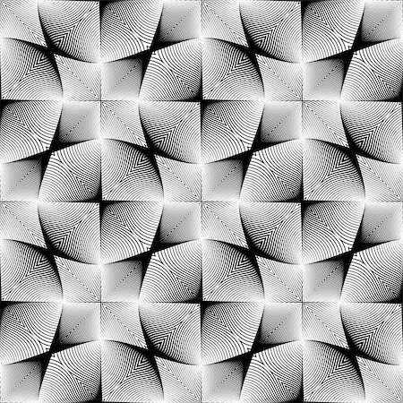 simsearch:400-07631287,k - Design seamless monochrome geometric pattern. Abstract interlacing textured background. Vector art. No gradient Stock Photo - Budget Royalty-Free & Subscription, Code: 400-08160051