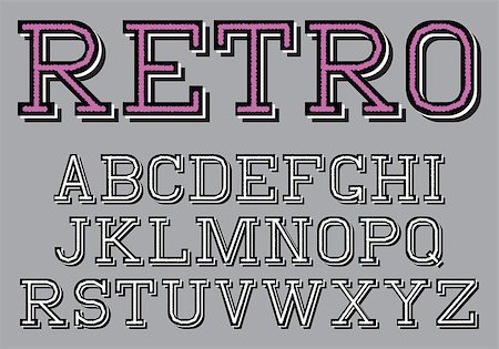 set of stylized retro font on the background Foto de stock - Super Valor sin royalties y Suscripción, Código: 400-08160115