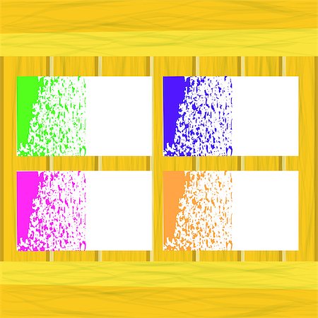 Banners of Colored Splashes Paint on Wooden Table Photographie de stock - Aubaine LD & Abonnement, Code: 400-08160126