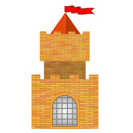 simsearch:400-04747820,k - Old Red Brick Castle Isolated on White Background Photographie de stock - Aubaine LD & Abonnement, Code: 400-08160127