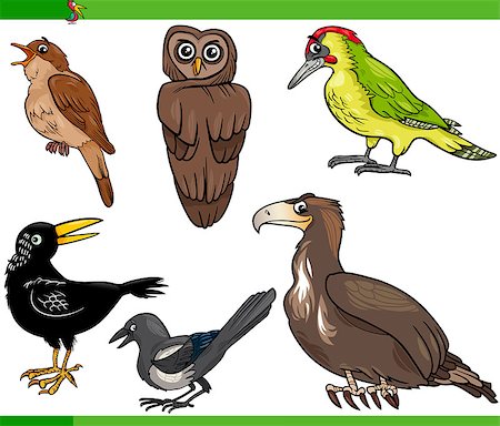 simsearch:400-06851694,k - Cartoon Illustration of Funny Birds Set Foto de stock - Super Valor sin royalties y Suscripción, Código: 400-08160258