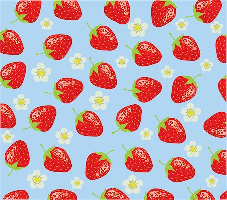 vector illustration of seamless strawberry background Photographie de stock - Aubaine LD & Abonnement, Code: 400-08160343
