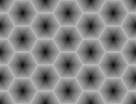 simsearch:400-08050052,k - Design seamless monochrome hexagon geometric pattern. Abstract striped textured background. Vector art. No gradient Fotografie stock - Microstock e Abbonamento, Codice: 400-08160509