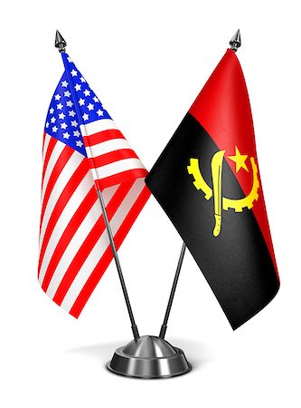 simsearch:400-08160601,k - USA and Angola - Miniature Flags Isolated on White Background. Photographie de stock - Aubaine LD & Abonnement, Code: 400-08160596