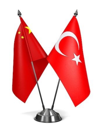 simsearch:400-08162232,k - China and Turkey - Miniature Flags Isolated on White Background. Stock Photo - Budget Royalty-Free & Subscription, Code: 400-08160614