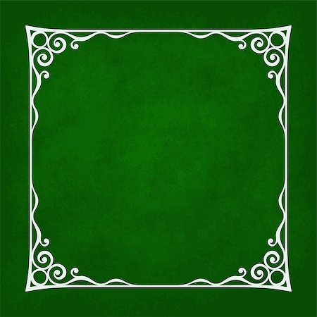 simsearch:400-06424752,k - Decorative vintage frame silhouette with separated corners. You can easily change aspect ratio of frame. Illustration has green grunge background. Foto de stock - Super Valor sin royalties y Suscripción, Código: 400-08160620