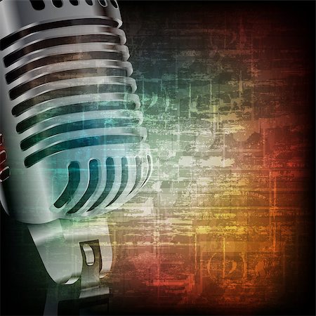 simsearch:400-04617342,k - abstract music grunge vintage background with retro microphone Stock Photo - Budget Royalty-Free & Subscription, Code: 400-08160647