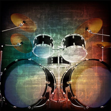 simsearch:400-08159413,k - abstract music grunge vintage sound background with drum kit on brown Foto de stock - Super Valor sin royalties y Suscripción, Código: 400-08160641