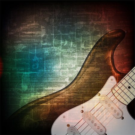 simsearch:400-08159413,k - abstract music grunge vintage sound background with electric guitar Foto de stock - Super Valor sin royalties y Suscripción, Código: 400-08160643
