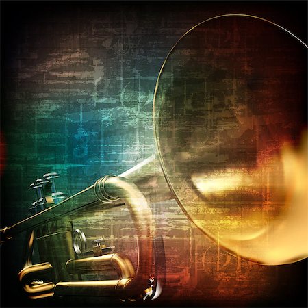 simsearch:400-08159413,k - abstract music grunge vintage background with trumpet on brown Foto de stock - Super Valor sin royalties y Suscripción, Código: 400-08160651