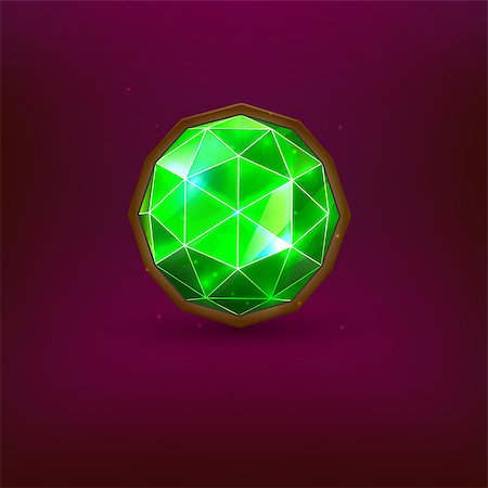 deniskolt (artist) - Bright green precious gem. Realistic emerald. Vector illustration Foto de stock - Royalty-Free Super Valor e Assinatura, Número: 400-08160834