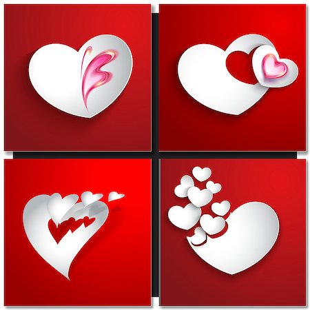 simsearch:400-07326110,k - Valentines day abstract background with cut paper heart. Vector illustration Stock Photo - Budget Royalty-Free & Subscription, Code: 400-08160979