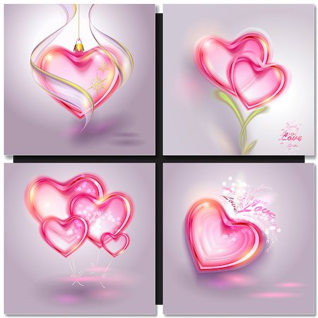 simsearch:400-05307881,k - Vector illustration of shiny bubble heart. Valentines day card Stock Photo - Budget Royalty-Free & Subscription, Code: 400-08160980