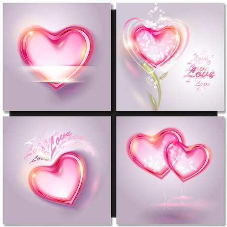 simsearch:400-05307881,k - Vector illustration of shiny bubble heart. Valentines day card Stock Photo - Budget Royalty-Free & Subscription, Code: 400-08160981