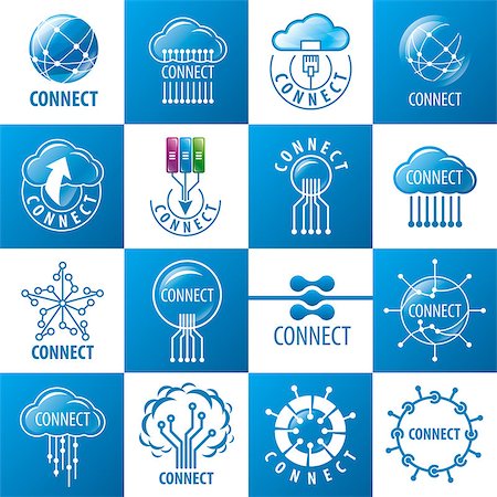 large set of vector logos connect Stock Photo - Budget Royalty-Free & Subscription, Code: 400-08161148