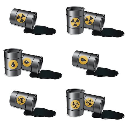simsearch:400-08529010,k - Set of barrels with various materials on the white background. Also available as a Vector in Adobe illustrator EPS 8 format, compressed in a zip file. Photographie de stock - Aubaine LD & Abonnement, Code: 400-08161171