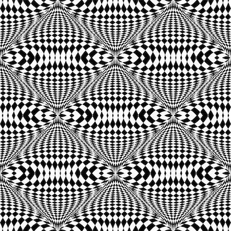 simsearch:400-07836085,k - Design seamless monochrome illusion checkered pattern. Abstract torsion background. Vector art. No gradient Foto de stock - Super Valor sin royalties y Suscripción, Código: 400-08161205