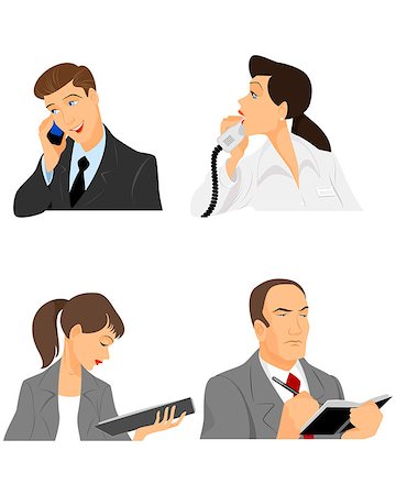 Vector illustration of a four businessmen at office Stock Photo - Budget Royalty-Free & Subscription, Code: 400-08161213