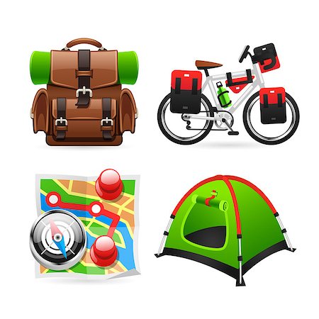 Colorful Tourism Icons. Isolated on white background. Clipping paths included in JPG file. Stock Photo - Budget Royalty-Free & Subscription, Code: 400-08161285