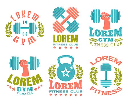 printed training - Vector set logos for a fitness and bodybuilding Stock Photo - Budget Royalty-Free & Subscription, Code: 400-08162023