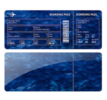 simsearch:400-08503492,k - Airline boarding card ticket for business class. Vector illustration. Stock Photo - Budget Royalty-Free & Subscription, Code: 400-08162088