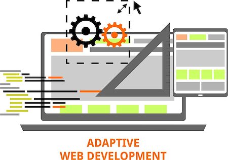An illustration showing an adaptive web development concept Foto de stock - Super Valor sin royalties y Suscripción, Código: 400-08162205