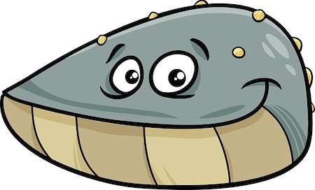 simsearch:400-09171923,k - Cartoon Illustration of Funny Mussel Mollusk Sea Animal Photographie de stock - Aubaine LD & Abonnement, Code: 400-08162318