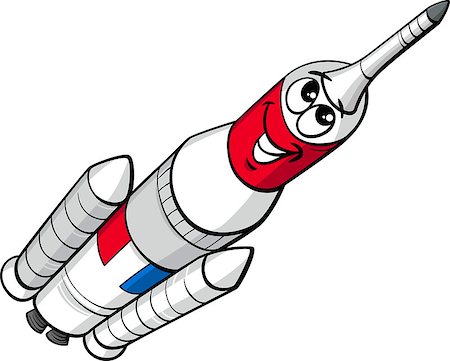 spaceship engine design - Cartoon Illustration of Funny Space Rocket Comic Character Stock Photo - Budget Royalty-Free & Subscription, Code: 400-08162319