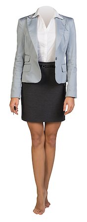 simsearch:400-08158930,k - Businesswoman body standing on tiptoes on isolated background Stock Photo - Budget Royalty-Free & Subscription, Code: 400-08162426