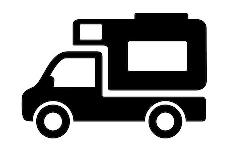 simsearch:400-08433799,k - isolated vehicles camper vans caravans silhouette icon Stock Photo - Budget Royalty-Free & Subscription, Code: 400-08162545